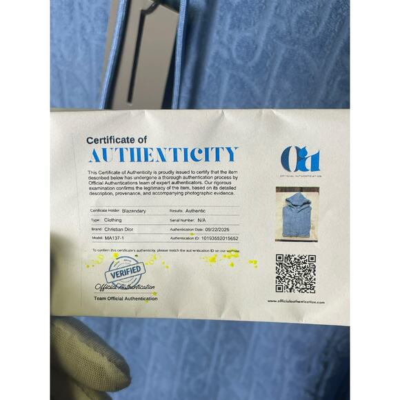 Christian Dior Oblique Relaxed-Fit Hooded Sweatshirt Blue Size XS Unisex NWT COA - Picture 13 of 16